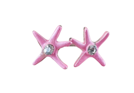 Oorbellen Zeester donker roze 0,6cm