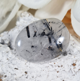 Toermalijn in Kwarts Platte Steen 3,5 cm no.9 Edelsteen