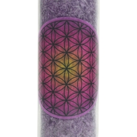 Stearine candle with Flower of Life purple