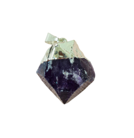 Edelsteen Hanger Amethist Punt Verzilverd