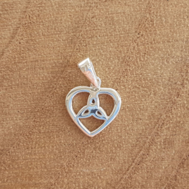 Pendant - Heart with Button - Silver