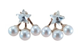 Oorbellen - Pearls & Star - 2cm - goudkleur