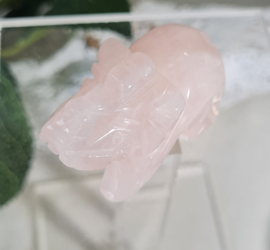 Olifant Rozenkwarts Edelsteen Carving 4 cm