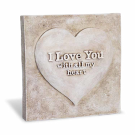 Decoratie tegel - I love you - Home & Garden - 16,5 cm