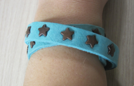 Armband - Tenzy - driedubbel licht - turqouise nubuck