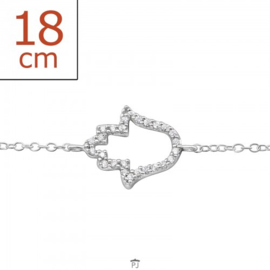 Schakelarmband - Hamsa - 925 STERLING ZILVER