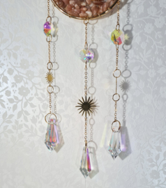 Raamhanger Suncatcher Maan Roze Maansteen 8 x 37 cm