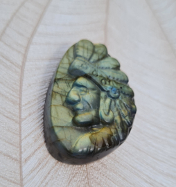 Indiaan Labradoriet Carving - 4 cm