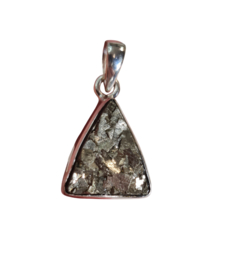 Pyriet Druzy Driehoekig Edelsteen Hanger in 925 Sterling Zilver 2,6 cm