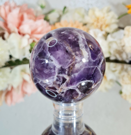 Chevron Amethist Edelsteen Bol no.8 - 7 cm