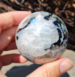 Regenboog Maansteen - Edelsteen Bol - no.3 - 5,5 cm