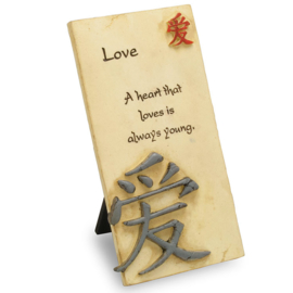 Decoratie tegel - Love - Arts in Stone - 15,5 cm