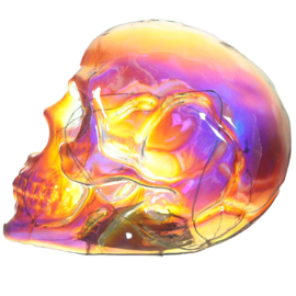 Schedel - Schitter Regenboog LED Schedel - Skull & Bones - 13,5 cm