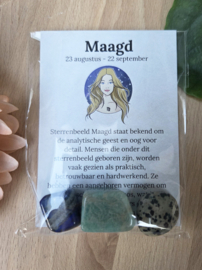 Maagd Sterrenbeeld Trommelstenen Cadeau set