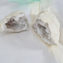Bergkristal Kwarts Geode - Druzy - 7 cm - wit
