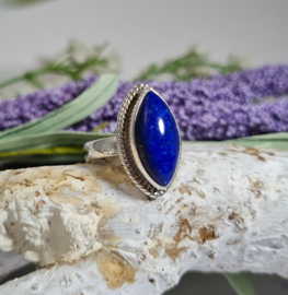 Edelsteen Ring Lapis Lazuli Marquise 925 Sterling Zilver - Maat 17