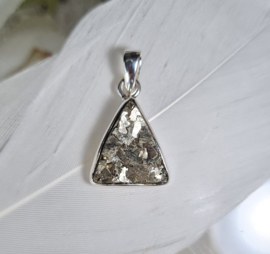 Pyriet Druzy Driehoekig Edelsteen Hanger in 925 Sterling Zilver 2,6 cm