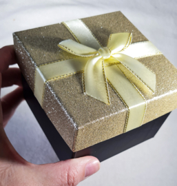 Cadeaudoos Goud - Zwart  Vierkant 9 cm
