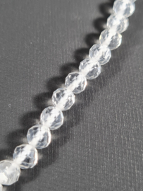 Edelsteen Ketting Bergkristal Facet 4 mm - 45 cm