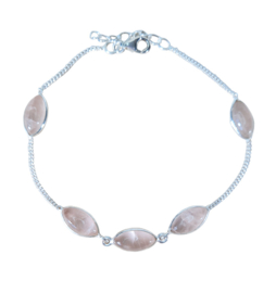 Edelsteen Armband Rozenkwarts Zilver