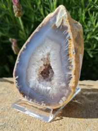 Agaat Edelsteen Geode - Druzy - 8cm - Grijs
