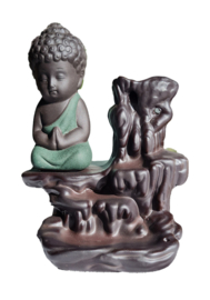 Backflow Wierookhouder Waterval met Boeddha - 12 cm