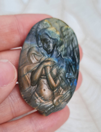 Engel Labradoriet 5 cm Carving