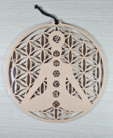 Grid of Raamhanger Flower of life met chakra's - Body - 20 cm