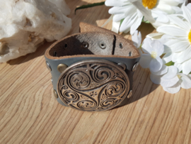 Armband Leder Beauty grijs