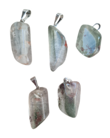 Lodoliet Sjamanenkwarts edelsteenhanger - met geboord oogje