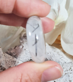 Toermalijn in Kwarts Platte Steen 4 cm no.4 Edelsteen