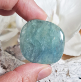Fluoriet Platte Steen 3,5 cm no.6 Blauw