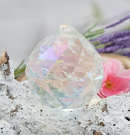Regenboog kristal - bol - donker parelmoer- AAA kwaliteit - 4 cm