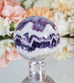 Chevron Amethist Edelsteen Bol no.6 - 6 cm