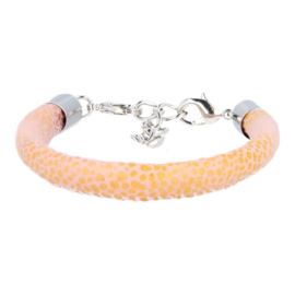 Armband - Ibiza - zalm roze - slang - rond