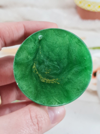 Orgonite - vlinder - disk - groen - 5,3 cm