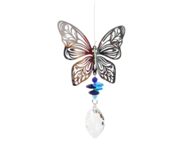Raamhanger -Cosmo Spinner Vlinder - met regenboog glaskristal