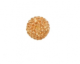 klankbol goud strass steentjes in 16 mm