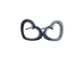 Oorbellen - hart - RVS - zilverkleur