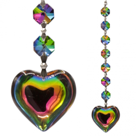 Suncatcher - Crystal window hanger - Aurora - heart - 20 cm