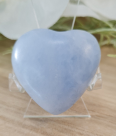 Blauwe Calciet Edelsteen Hart - No.04 - Madagaskar - 4 cm