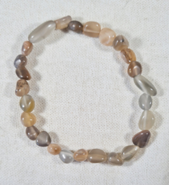 Edelsteen Armband Maansteen donker Trommelsteen 6-8 mm