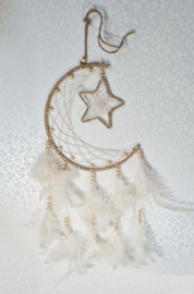 Dromenvanger Maan met Ster Hennep Wit 18 cm