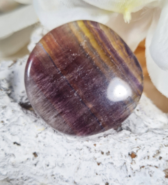 Fluoriet Platte Steen 4 cm no.4 - Paars