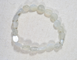 Edelsteen Armband Maansteen Wit Trommelsteen 6-8 mm