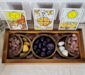 Tarotkaarten en Edelsteen Houder Drievoudige maan