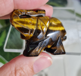 Olifant Tijgeroog Edelsteen Carving 4 cm no.2