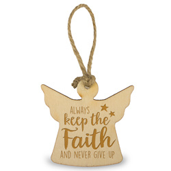 Houten engeltje - Faith - 6 cm