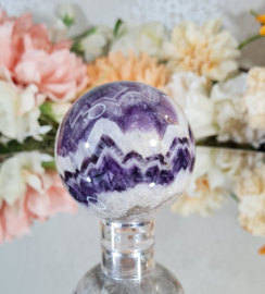 Chevron Amethist Edelsteen Bol no.6 - 6 cm