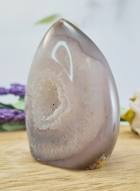 Agaat Edelsteen Sculptuur - Druzy Vlam - 7cm - Brazilië